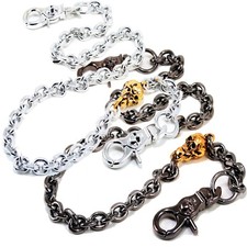 Cadena Billetera Jean Llave Camionero Motociclista Fuerte Calavera Oro DK (22" 27") SLV/NEGRO CS40M