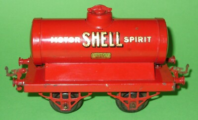 Wagon-Citerne Ancien Hornby O - Shell Spirit - Jouet Train Vintage Angleterre
