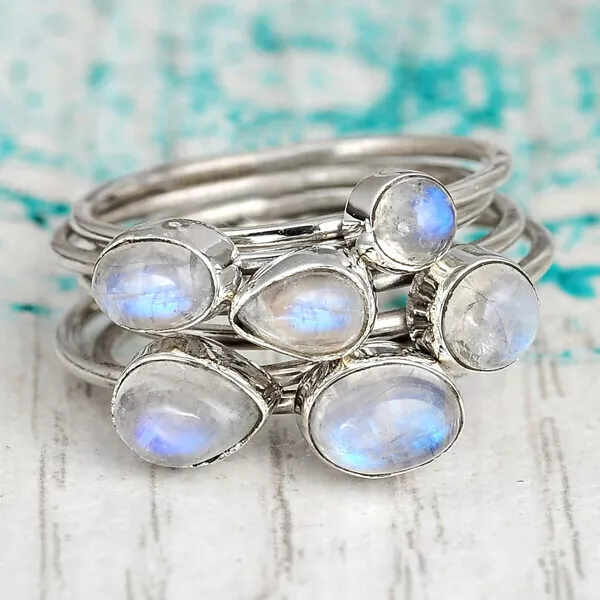 Stackable moonstone rings sale
