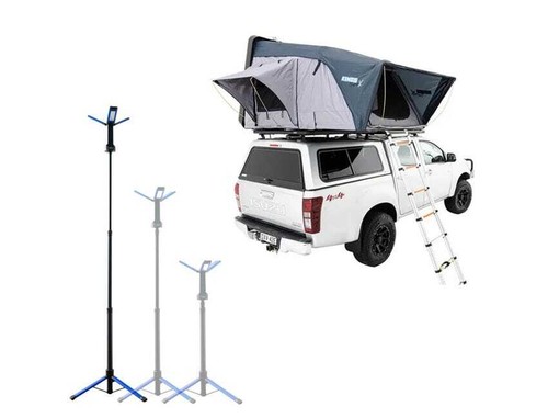 Kings Tourer X 1600 Side-Opening Rooftop Tent + Portable Lithium LED Tripod