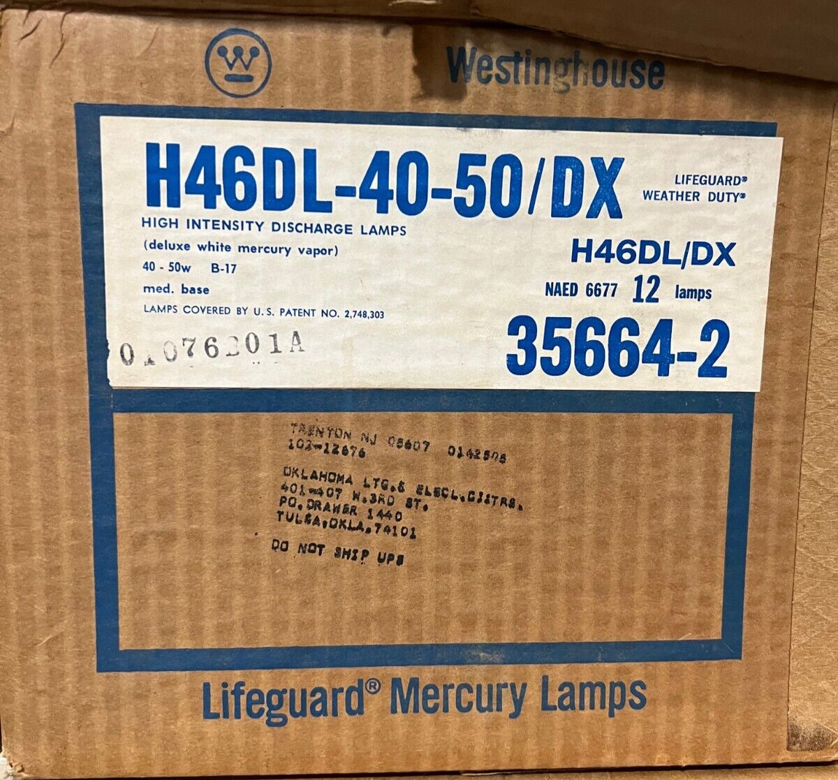 H46DL-40/50DX Mercury Vapor B17 Medium Base Light Bulb 24,000 Hours NEW 356642