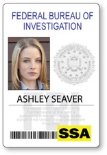 CRIMINAL MINDS ASHLEY SEAVER NAME BADGE PROP HALLOWEEN COSPLAY MAGNET BACK