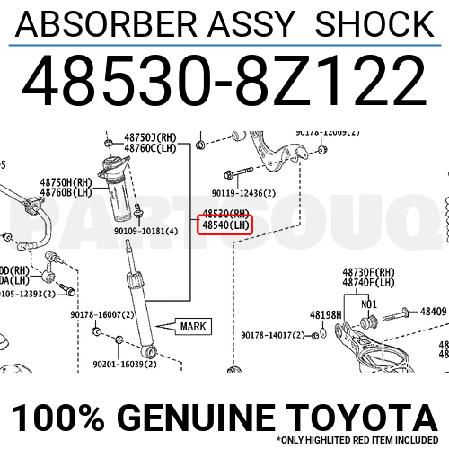 supreme 22ss ニットポロ 4853080712 Genuine Toyota ABSORBER ASSY, SHOCK, REAR, RH/LH