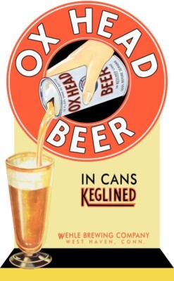 Wehle Ox Head Beer of West Haven, CT NEW Sign 40'' Tall Diecut USA STEEL XXL Size