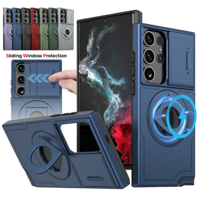 HOT For Samsung Galaxy S24+ S23 S22 Plus Magnetic Mag Safe Ring Stand Back Case
