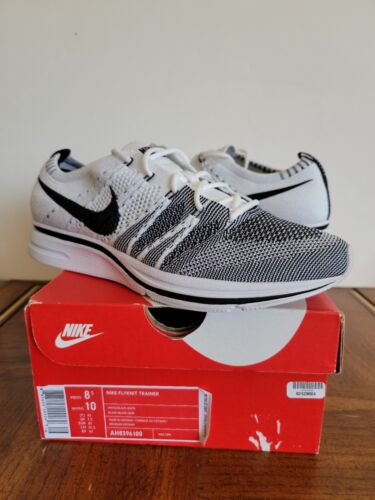  Nike Flyknit Trainer White Black 2017 AH8396-100 men's Size 8.5  - Picture 1 of 8