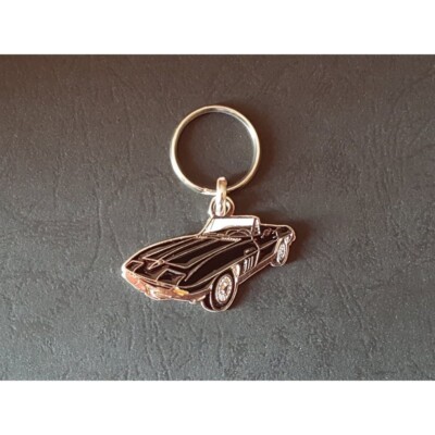 Chevrolet Corvette C2 Sting Ray Convertible Profile Keychain (Black)