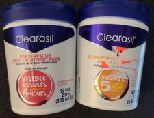 2 Clearasil Rapid Rescue/5 in 1 Stubborn Acne Pads 90 Ct B1 