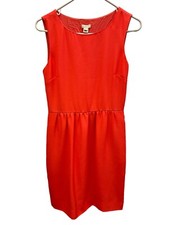 J. Crew Factory Coral Mini Sleeveless Sheath Dress Pockets A0114 Size 2