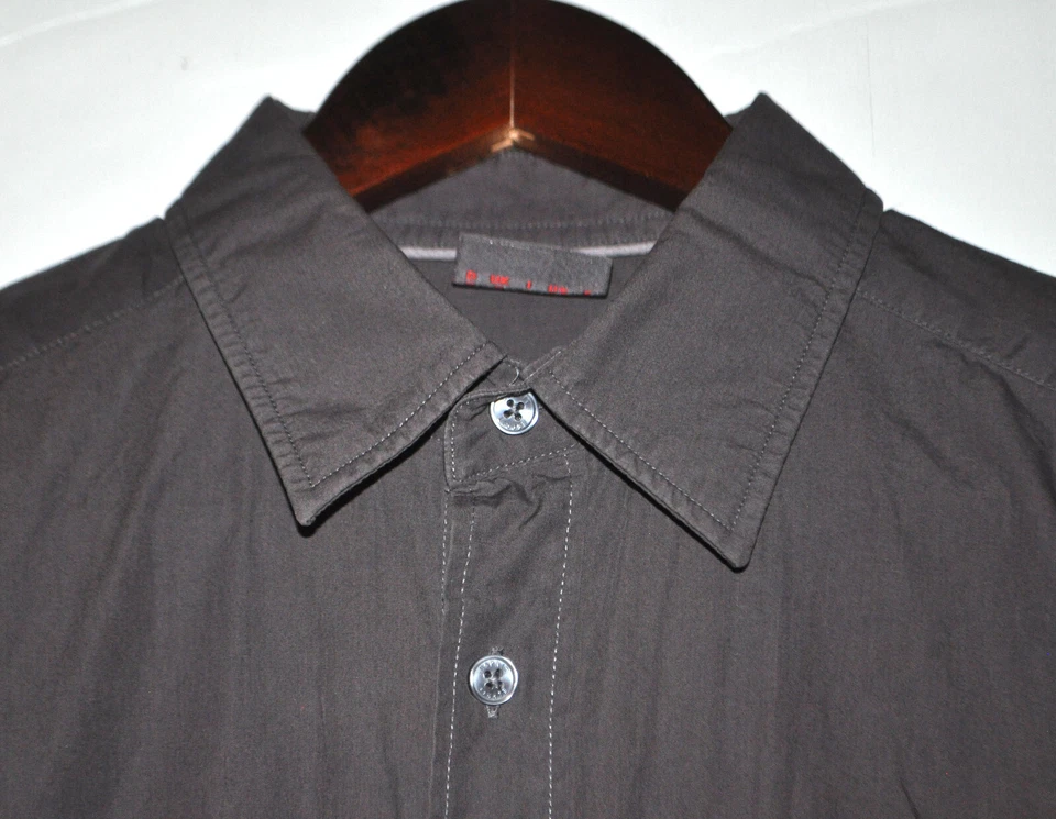 Esprit Size M Dark Gray Button Down Long Sleeve Dress 100% Cotton Hand Crafted - Image 3 of 4