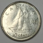 1961 Canada 10 Cents - Elizabeth II - About Uncirculated (AU) KM#51 Silver -5682