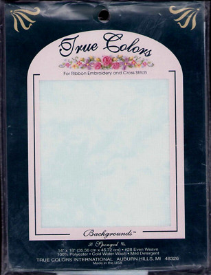 True Colors Sponged Cross stitch Embroidery Fabric 10022 28 ct Evenweave Blue