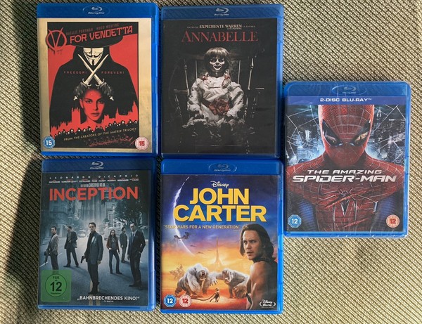 Pack 5 Películas Blu-Ray en CASTELLANO grandes exitos -estado impecable-