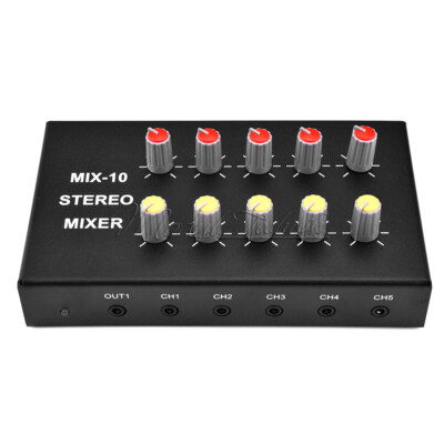 3.5mm Aux 2 input 10 Output 10Way Audio Signal Board Mixer Amplifier Distributor