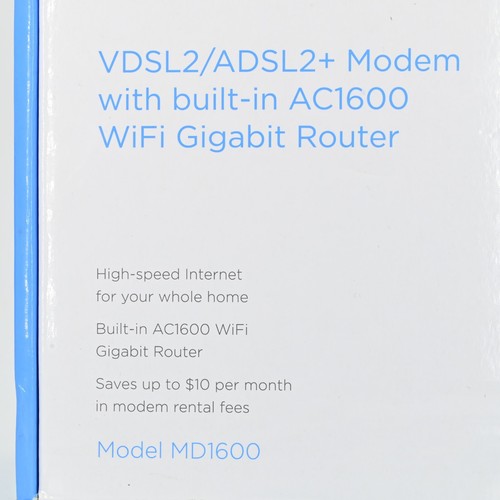 Motorola MD1600 VDSL2/ADSL2+ Modem and AC1600 WiFi Gigabit Router - Black - Picture 2 of 14