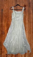 Vintage Jessica McClintock Gunne Sax Dress Size 7 White Sleeveless Satin 2 Piece