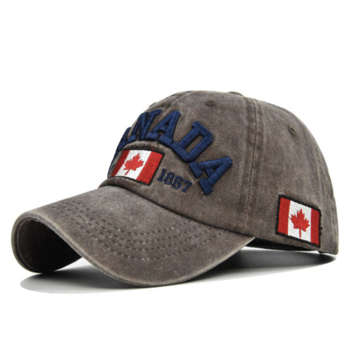 Women Men Baseball Cap Canada Flag Embroidery Dad Sport Hat Snap Back Breathable - Picture 31 of 32