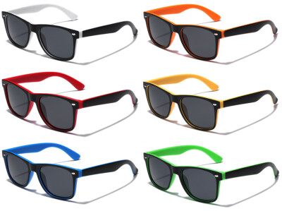 Polarized Two Tone Rivet Design Men's Women's Retro Fashion Square Sunglasses