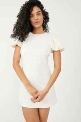 Free People Minikleid Apricot Rose weiß Größe L neu mit Etikett UVP 128 £