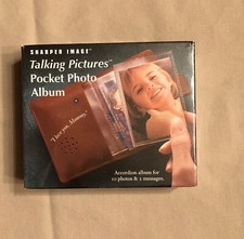 Sharper Image Talking Pictures Pocket Photo Album, New, 10 Photos  2 Messages