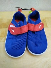 Speedo Boys' Size Small 5-6 Shore Explore Navy Blue Red Swim Water Shoes B230