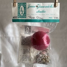 June Zimonick MCM CHRISTMAS Beaded Ornament Kit "ROSE GLOW" 438 : NEW OLD STOCK