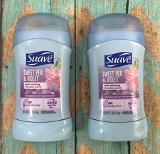 2 Suave Deodorant Solid, Sweet Pea  Violet No Stains 48-Hour Protection 2/2026