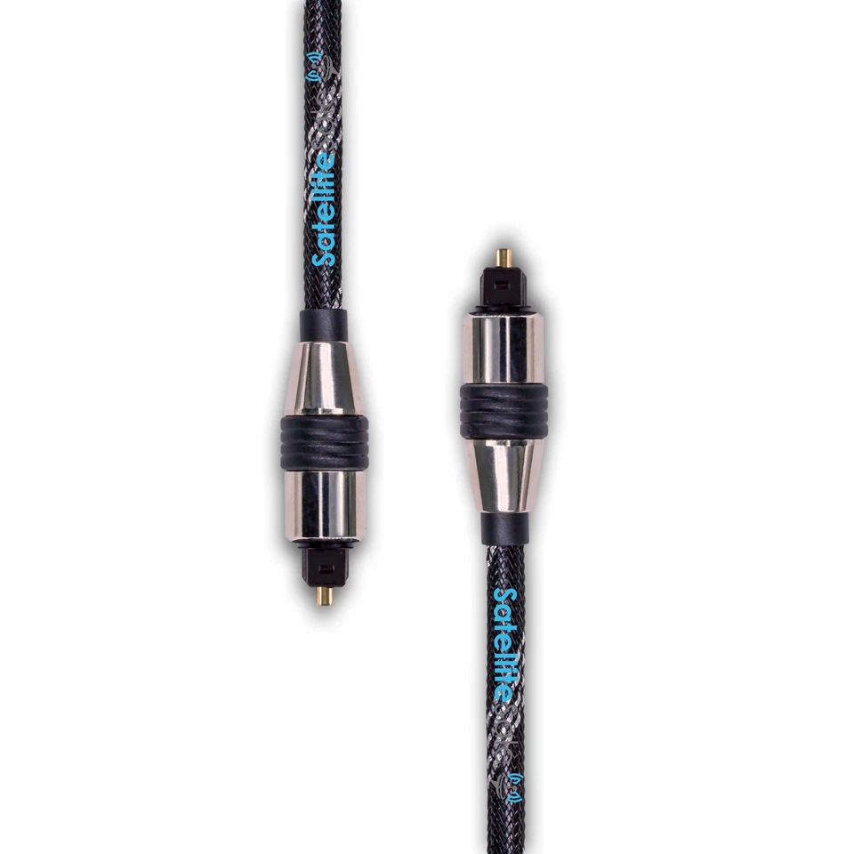 SatelliteSale Toslink SPDIF Audio Optical Cable Nylon Silver Cord - Image 2 of 4