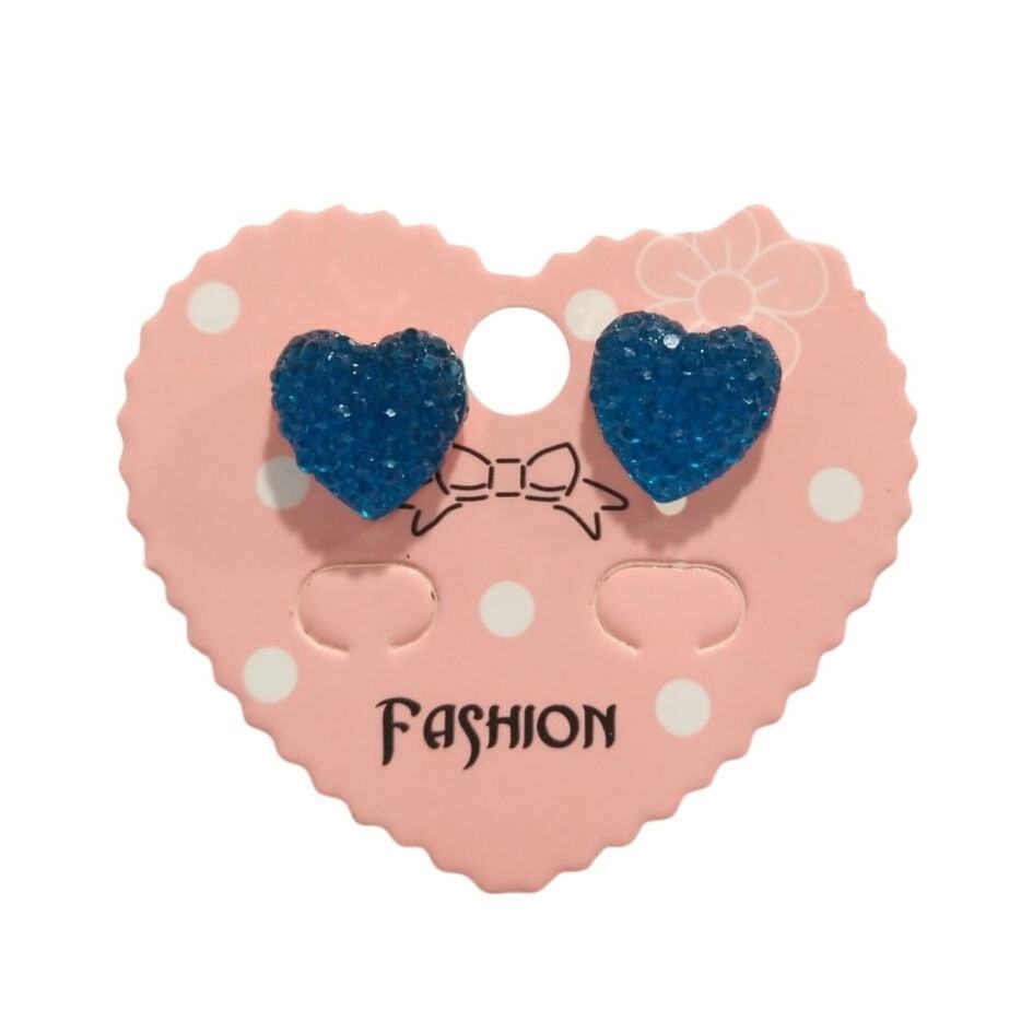 Royal Blue Acrylic Heart Stud Earrings – Dainty Fashion Jewelry Gift for Women and Men-image