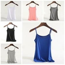 Women Modal Tank Tops Vest Camisole Spaghetti Strap Sleeveless Undershirt Casual