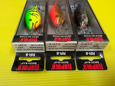 Leurre rap vintage Rapala Risto Deep Run Grand Plongeur RR-8 SG Gold