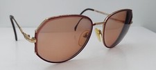 Vintage Silhouette M6055 Gold Burgundy Oval Metal Sunglasses Austria FRAMES ONLY