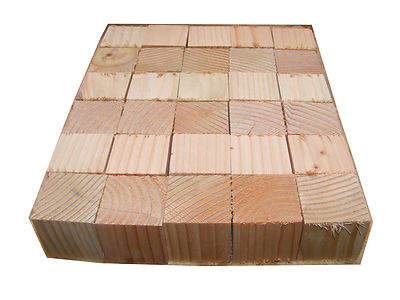 30 Wood Blocks 2-inch Solid Unfinished Cubes Rough-Cut Not Sanded