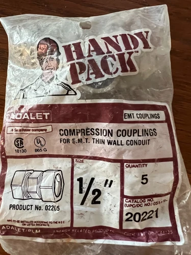 ADALET EMT COUPLINGS 1/2 Compression Couplings for E.M.T. THIN WALL CONDUIT -3
