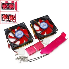 Dual 90mm Fan Rack Mount PCI Slot Bracket VGA Video Card PC CASE System Cooling