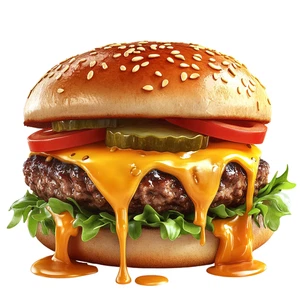 Cheeseburger Wall Sticker Self Adhesive Vinyl Decal Burger Fast Food Restaurant