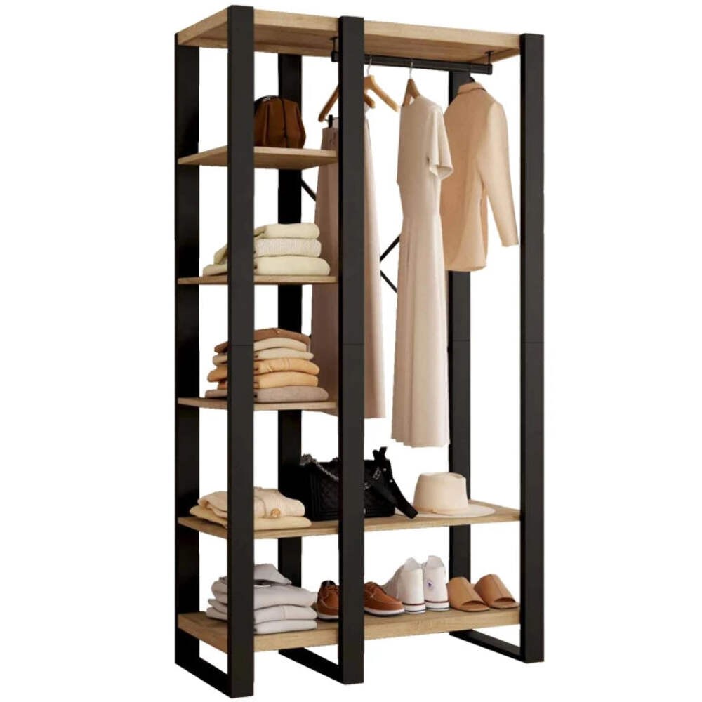 Dressing avec penderie solide 90 cm pour éliminer le désordre