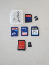 Lot of 5 SD Cards Wii SanDisk Nintendo DS Wii Lexar Micro Adapter