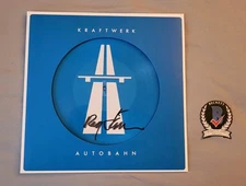 Ralf Hutter signed Kraftwerk Autobahn vinyl record picture disc Beckett BAS COA