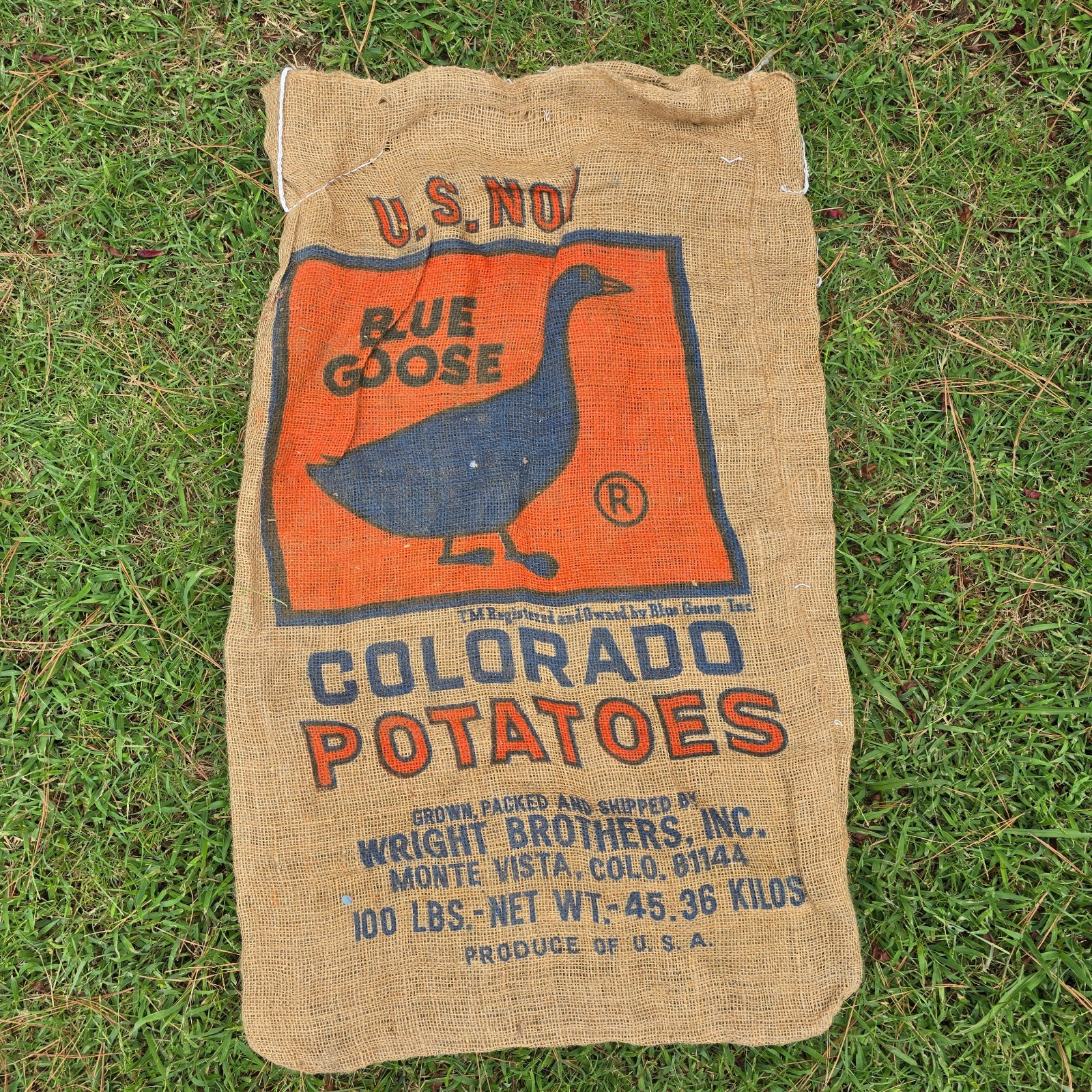 Lot of 6 Vintage 100 lb Burlap Potato Sacks – CO, TX & MN Produce Bags