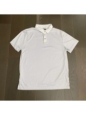 HYBRID APPAREL Mens White Short Sleeve Athletic Fit Button Down Polo XXL