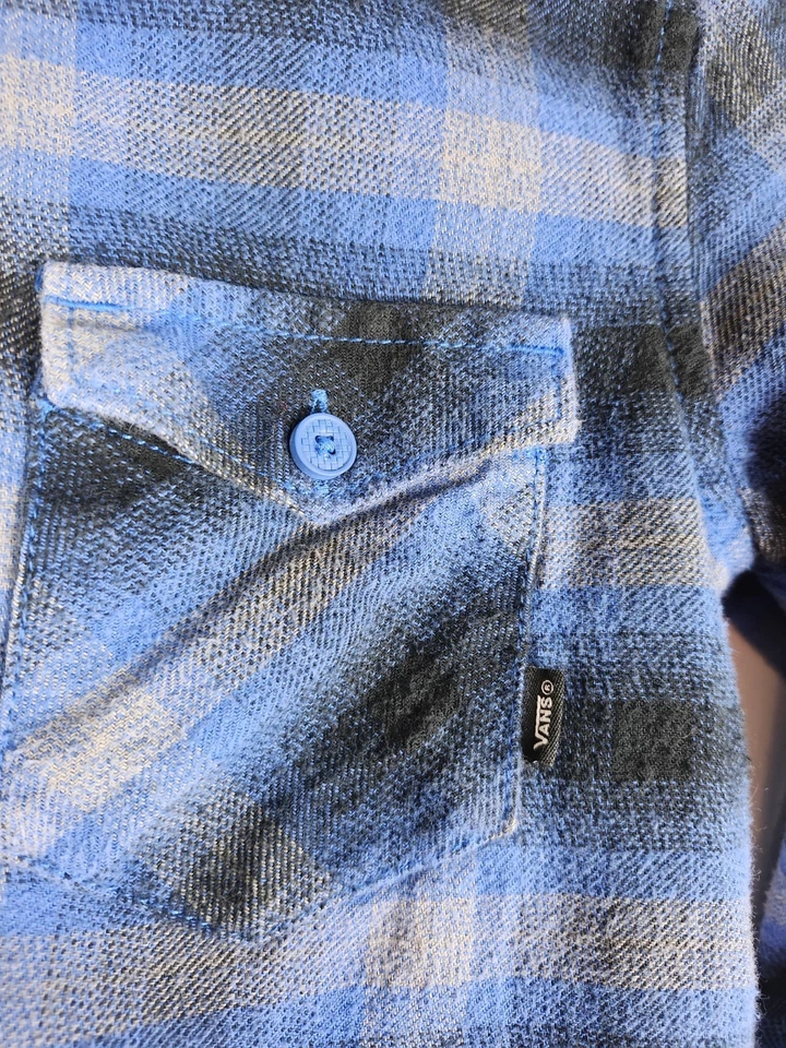 furgonetas niños franela cuadros azul talla pequeña Foto 3 de 4