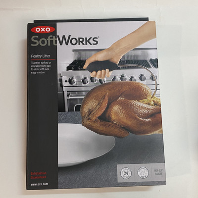 OXO SoftWorks Turkey Poultry Lifter Transfer Non-Slip Handle Holds Up To 24 Lbs