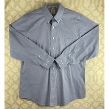 Brooks Brothers 1818 Regent Mens 16.5 Blue Non-Iron Cotton Dress Shirt