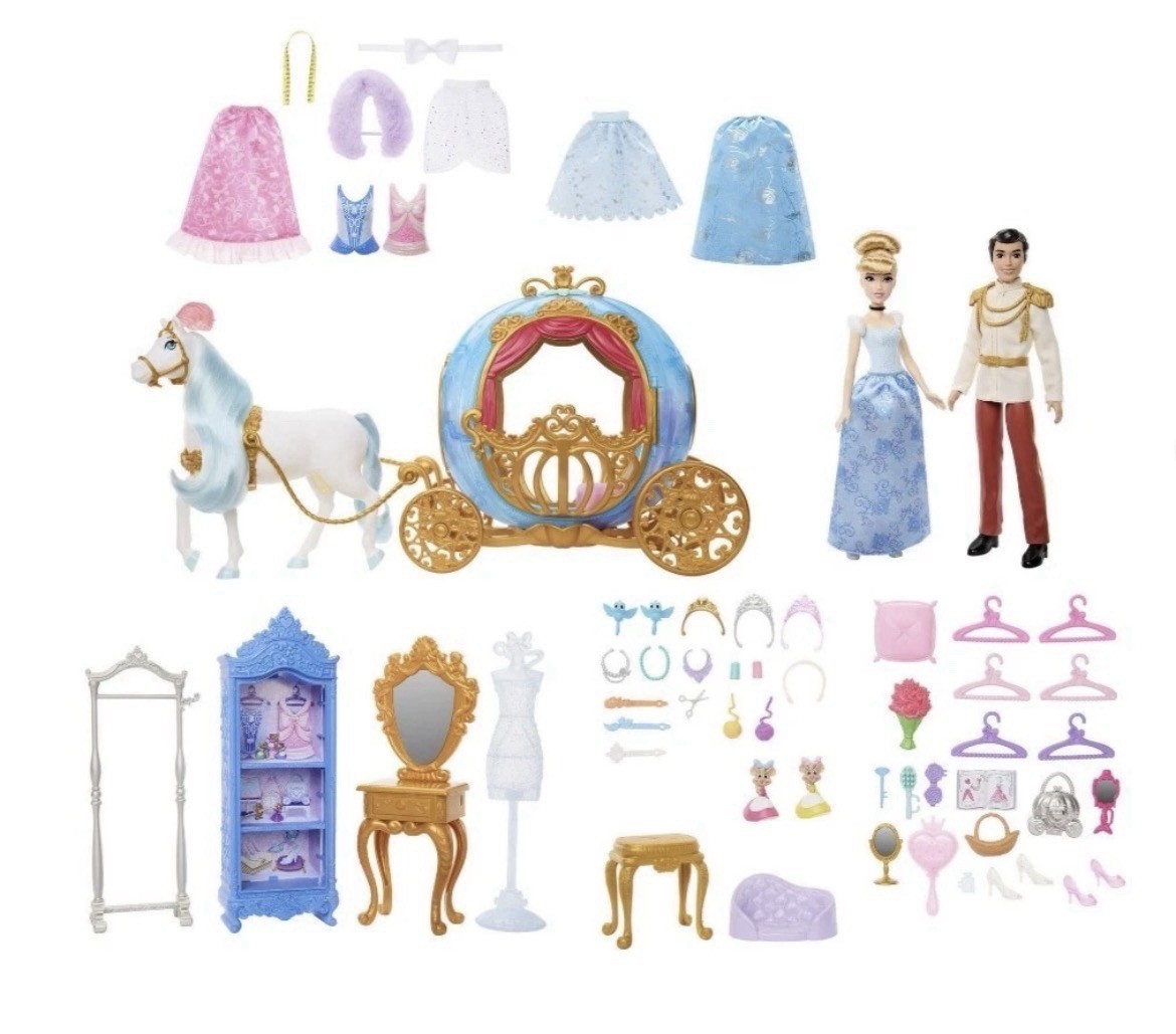 DISNEY PRINCESS Cinderella Ultimate Gift Set! With Carriage, Horse, Doll, Prince