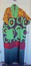 Tory Burch Green Scarf Print Maxi Dress Silk Floral Folklore  size meduim,MM