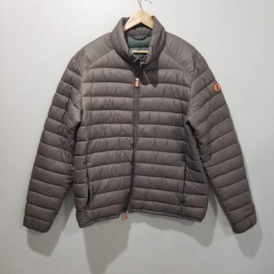 Save The Duck Jacket Mens XL Tan Ultralight Puffer Plumtech Animal