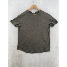 Buck Mason T-Shirt Mens M Gray Slub Tri-Blend Curved Hem Short Sleeve Crew Neck