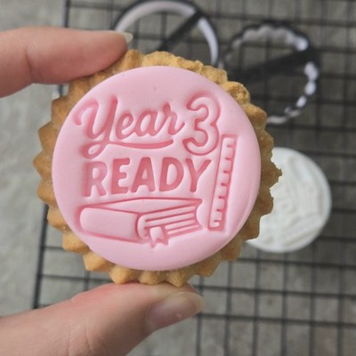 Jahrgang 3 Back to School Fondant Ausstecher & Stempel / Glasur Ausstecher M&S Keks