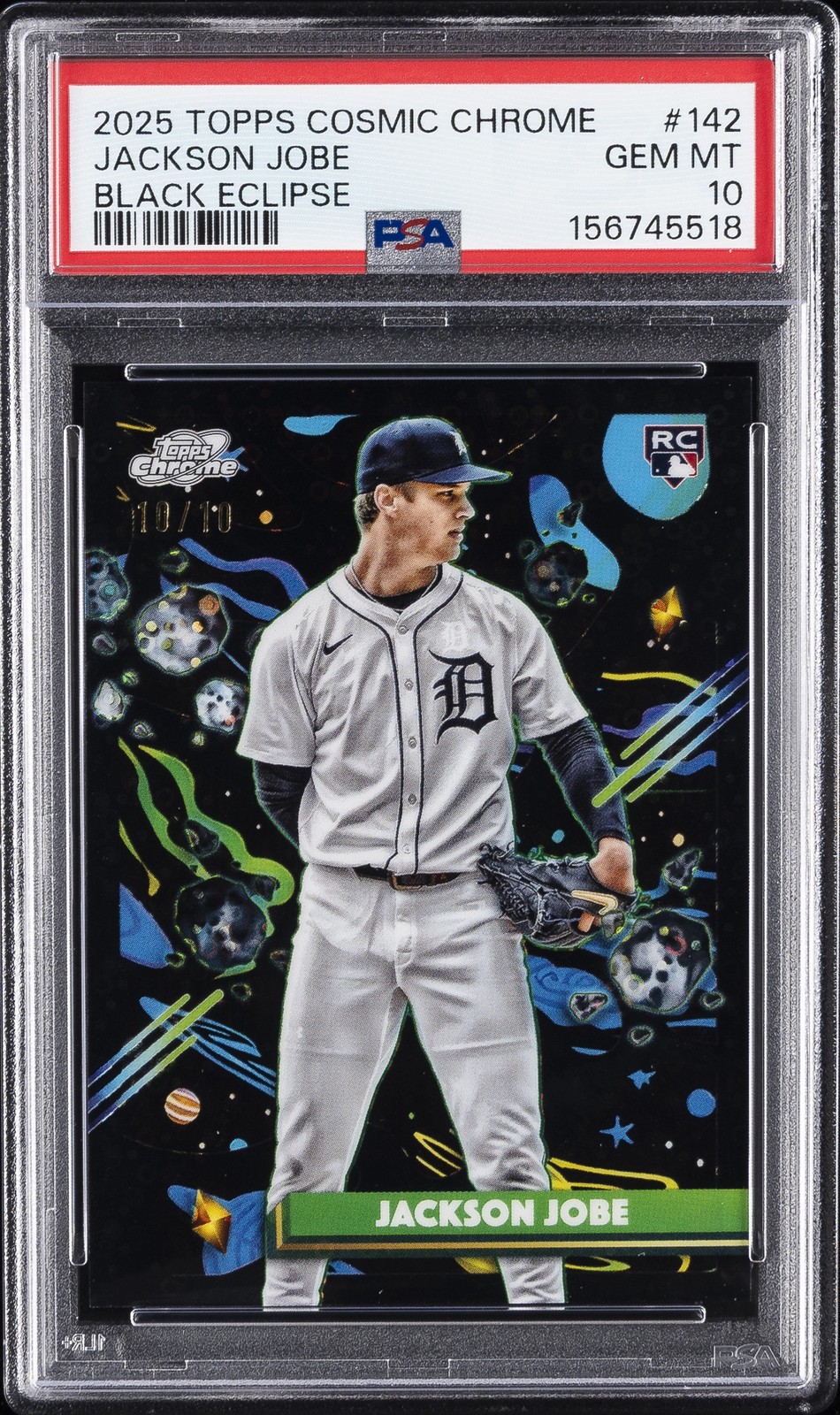 2025 TOPPS COSMIC CHROME BLACK ECLIPSE #142 JACKSON JOBE 10/10 PSA 10